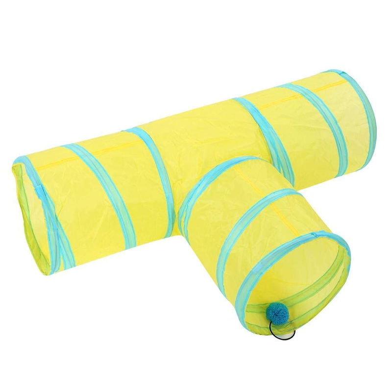 Yellow T Shaped Cat Exploration Tunnel