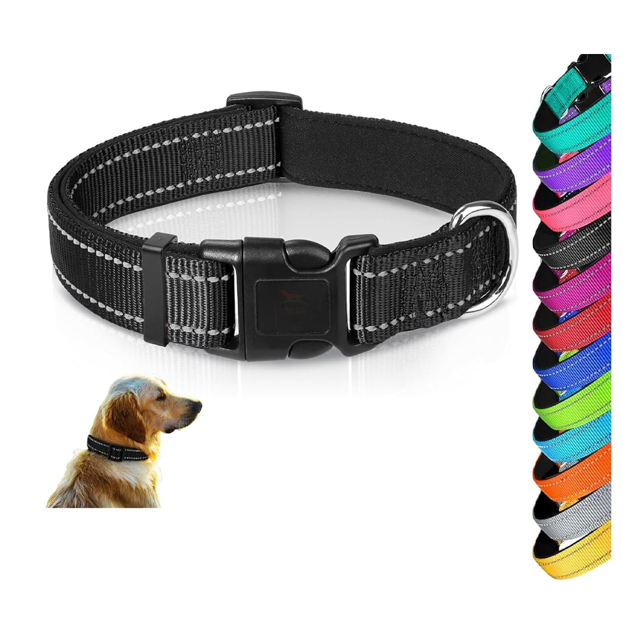 Reflective Black Neoprene Comfort Collar