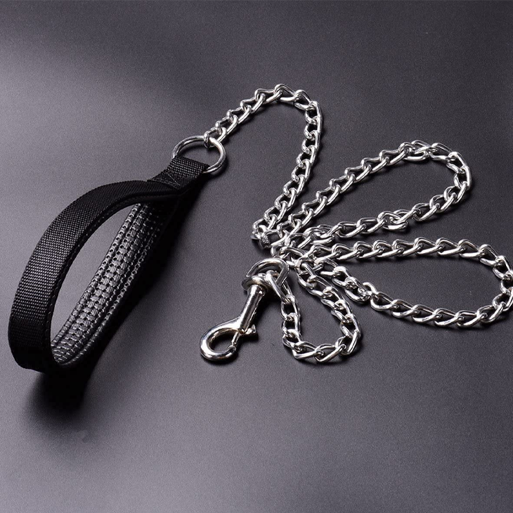 Chrome Chain Comfort Grip Training Leash