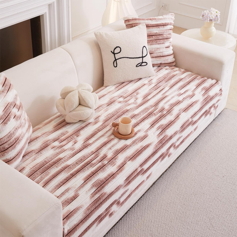 Plush Rabbit Fur Sofa Protector