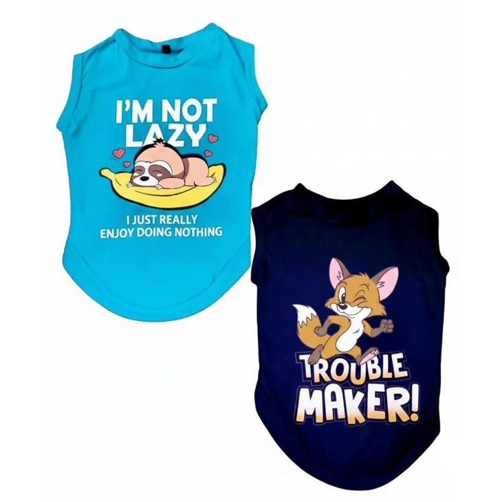 Cartoon Print Breathable Pet Tee Set