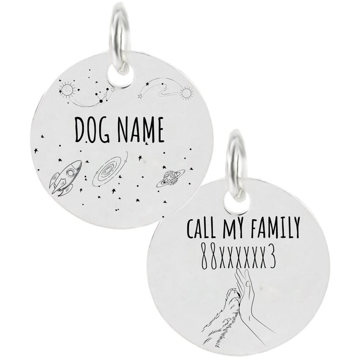 Silver Custom Engraved Pet Identity Tag