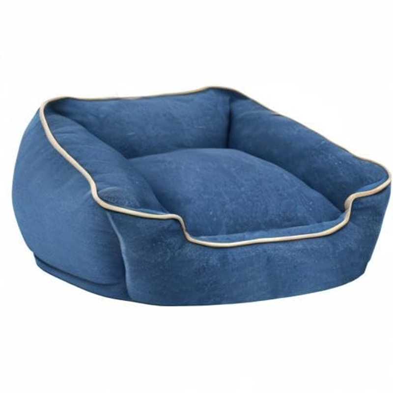Plush Cotton Bolstered Pet Rest Bed