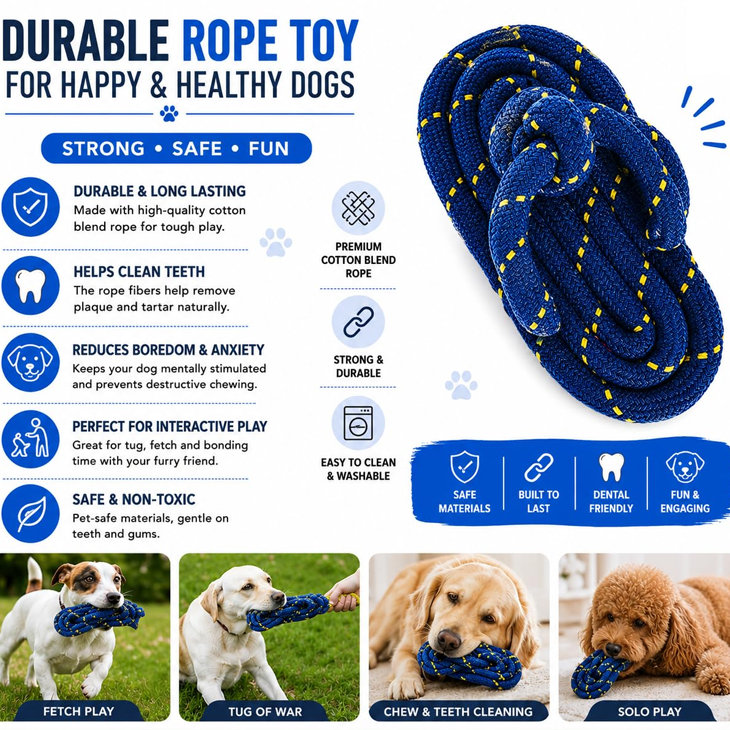 Teething Cotton Rope Slipper Toy