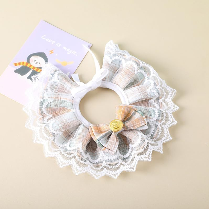 Lace Bow Pearl Pet Festival Collar