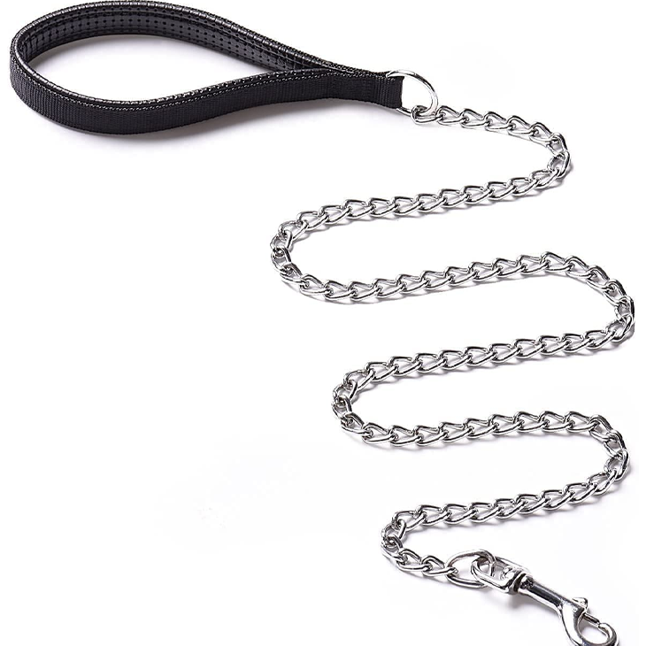 Chrome Chain Comfort Grip Training Leash