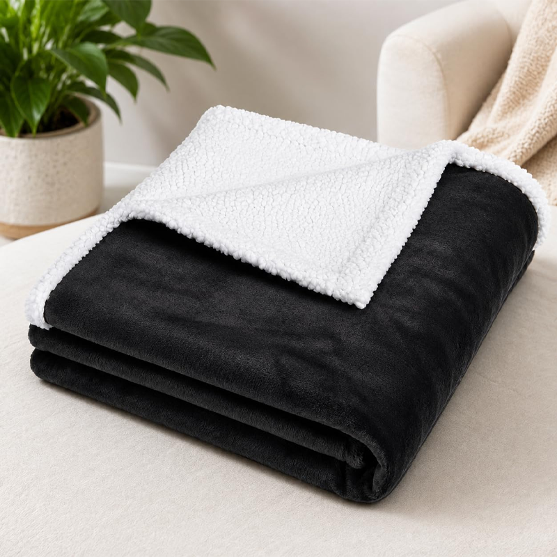 Reversible Sherpa Fleece Pet Comfort Blanket