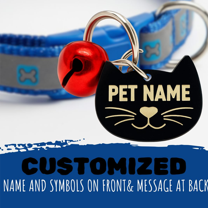 Ocean Boneprint Reflective Personalized Cat Collar
