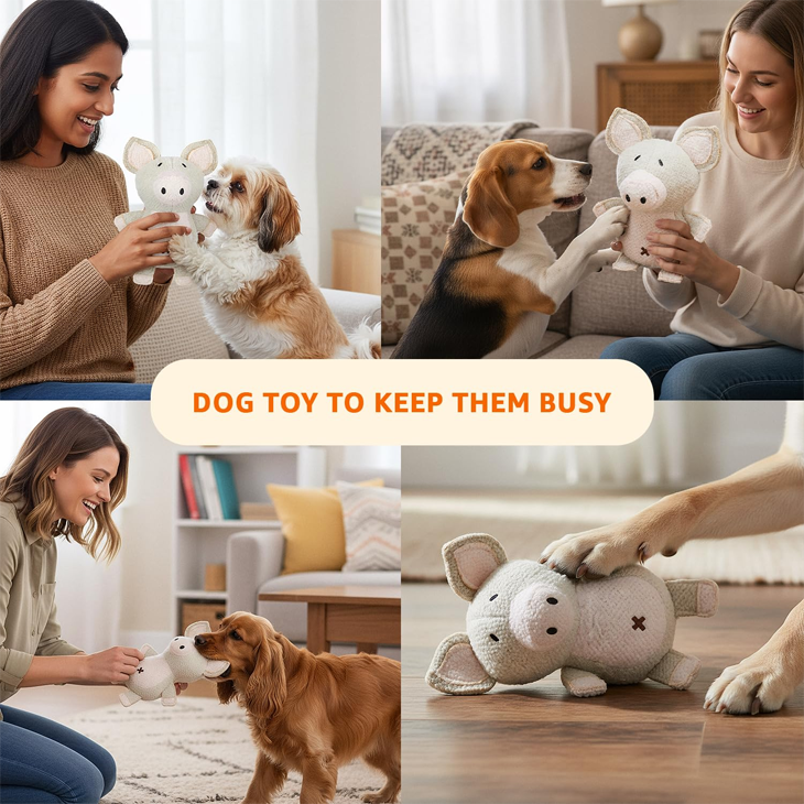 Woolly Pink Piggy Pet Toy
