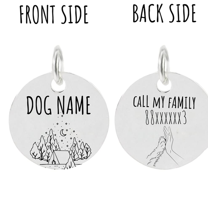 Silver Custom Engraved Pet Identity Tag