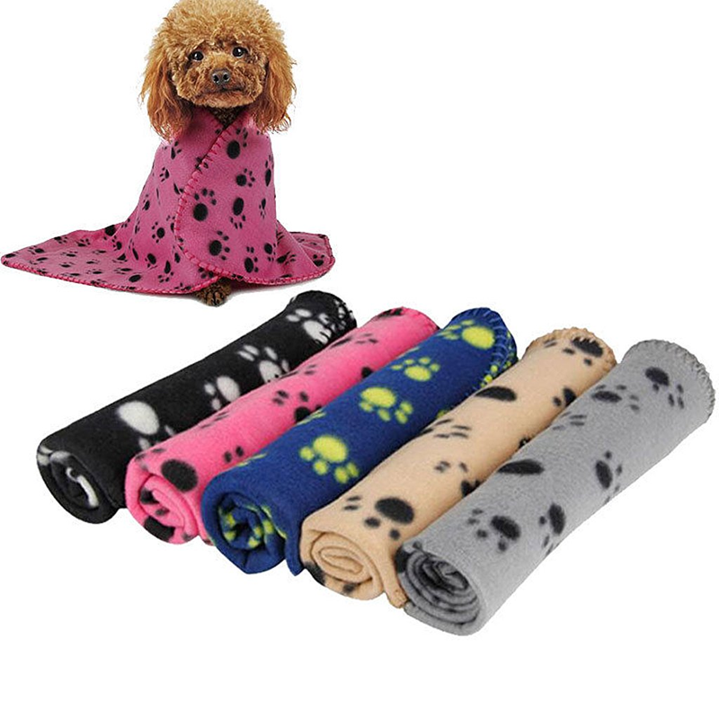 Paw Print Fleece Pet Comfort Blanket