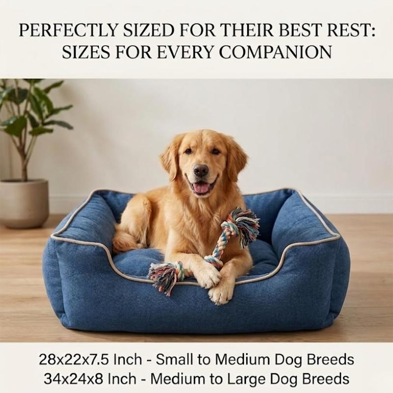Plush Cotton Bolstered Pet Rest Bed