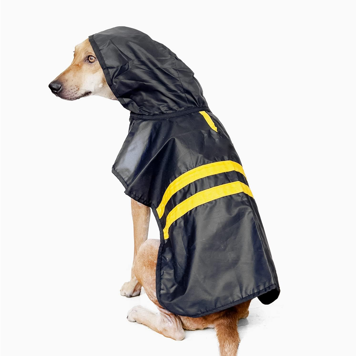 Black Hoodie Waterproof Dog Raincoat