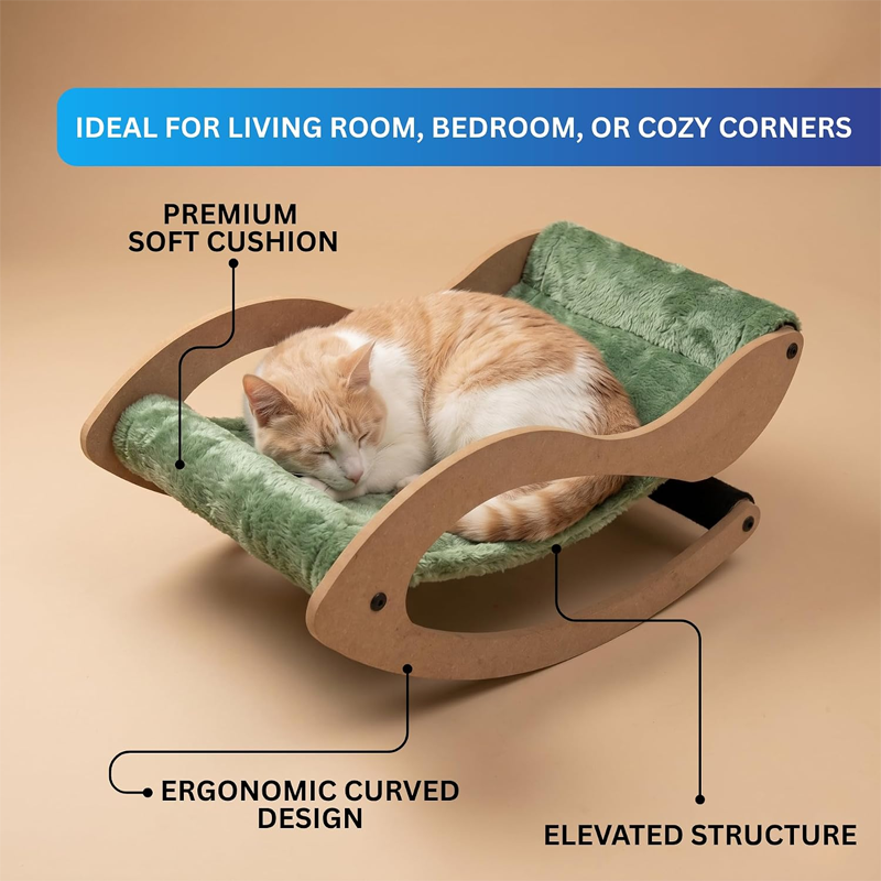 Rocking Plush Hammock Cat Lounge Bed