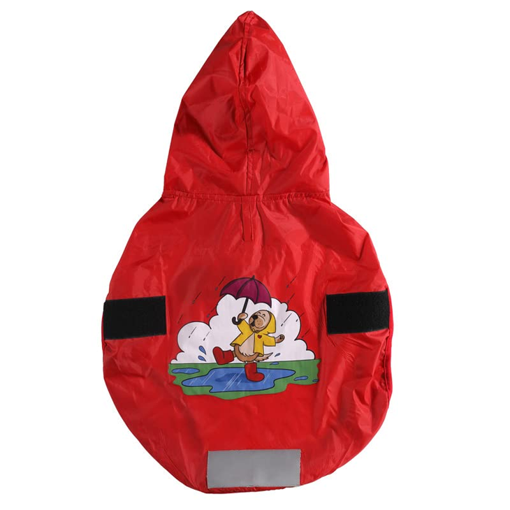 Printed Waterproof Reflective Dog Raincoat