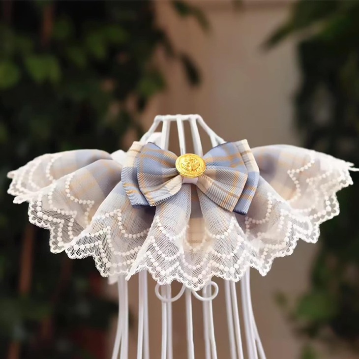 Lace Bow Pearl Pet Festival Collar