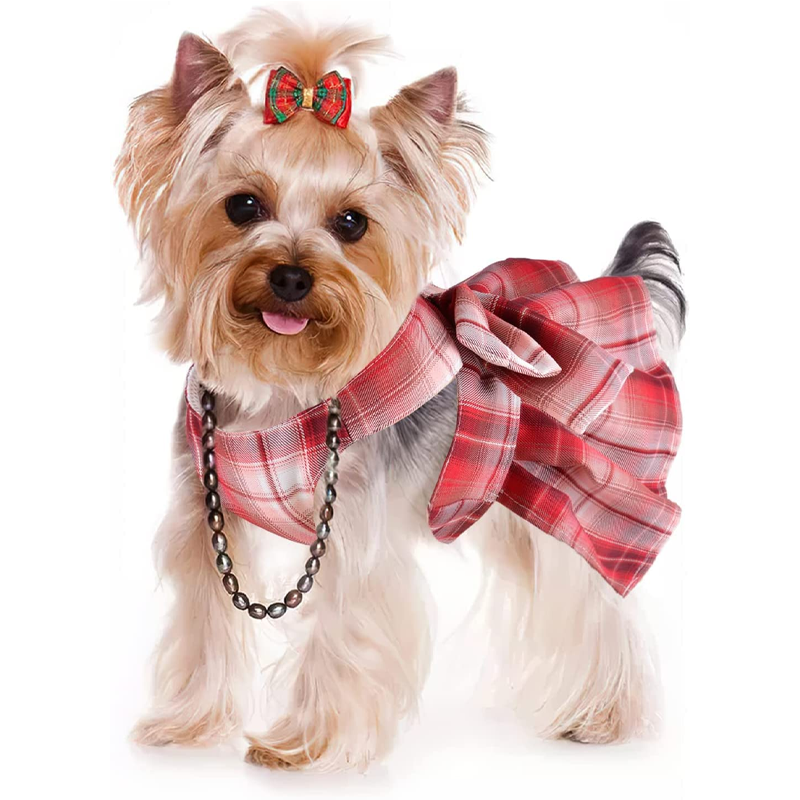 Plaid Bowtie Summer Harness Dress Set