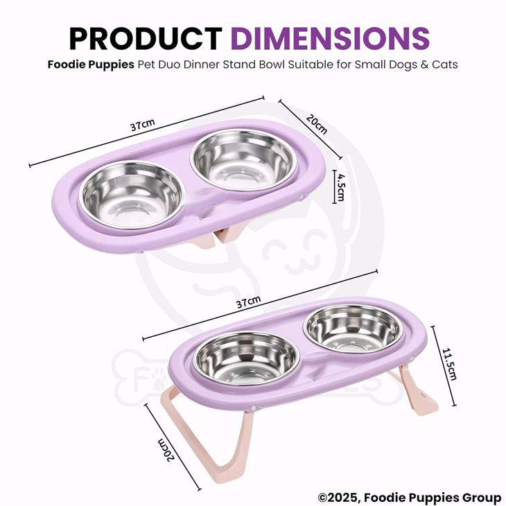 Stainless Steel Foldable Stand Dual Bowl